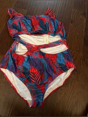 Montif C. Bandage One Piece Swimsuit Havana Leaf, Size 22W New with tags